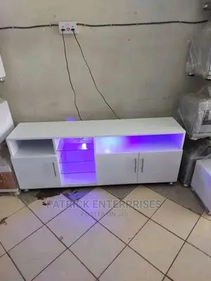 Morden Wooden TV Stand With LED Lights