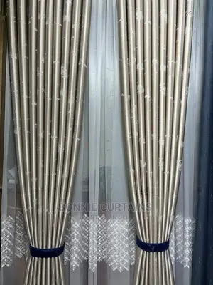 Brown Curtains Mixed With Sheers