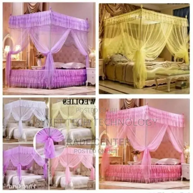 Mosquito Net 4 Stand Metallic