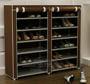 Brown Double Shoe Rack .
