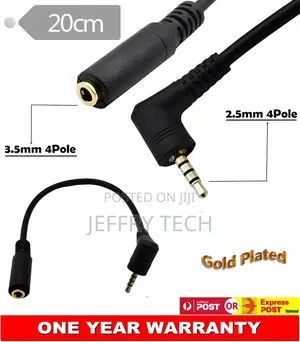 AUX 2.5mm Male to 3.5mm Female Audio Cable Headphone Adapter