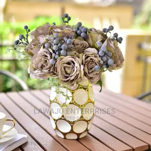 European Style Ceramic Electroplated Golden Diamond Vase