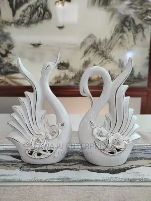 2pcs/Set Swan Lovers Home Decor Ceramic Crafts