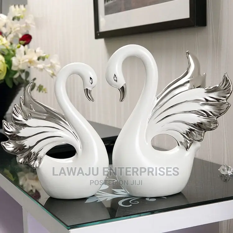 2pcs/Set Swan Lovers Home Decor Ceramic Crafts
