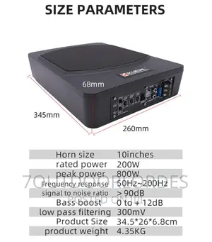 Underseat Subwoofer 10inches 800 Watts