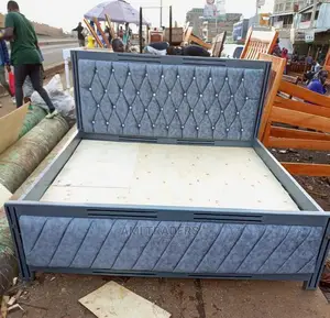 Tufted Grey Bed