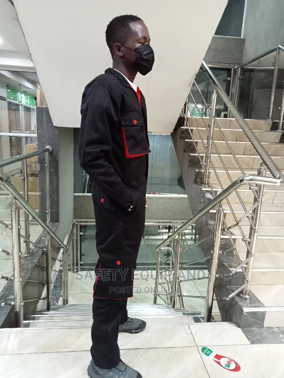 Cargo Overalls/Black Red