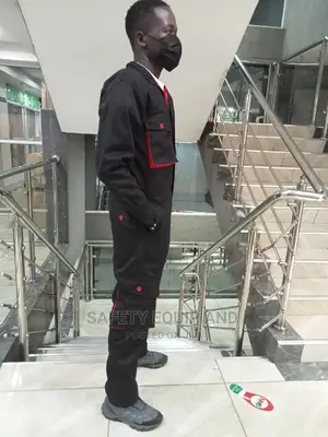Black/Red Cargo Overalls