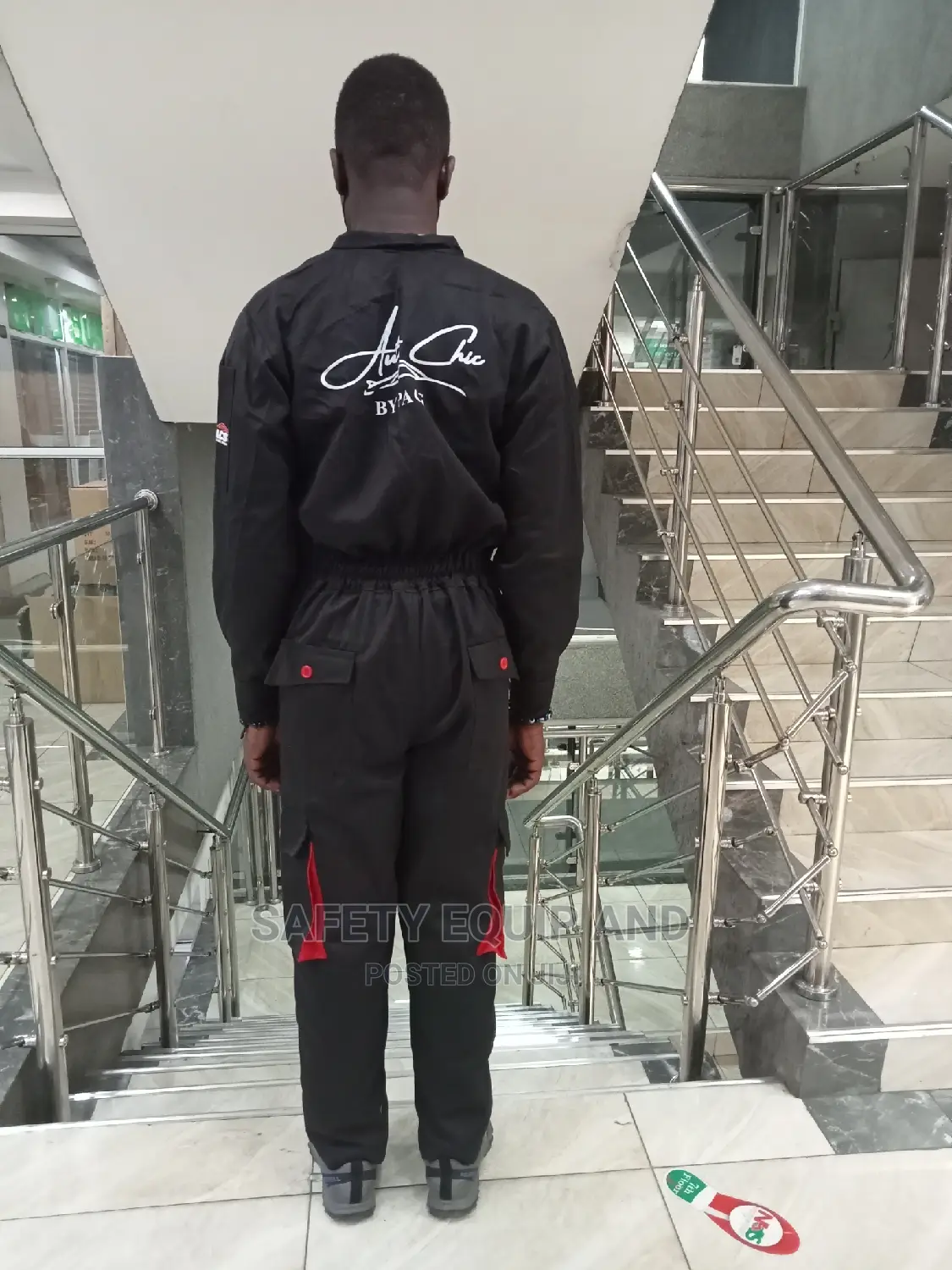 Black/Red Cargo Overalls