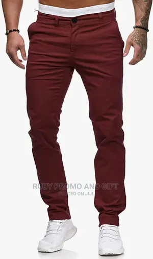 Wine Red Soft Jeans Trousers
