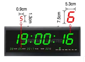 Extra Large Wall Clock Time Date Digital Led LCD Electronic