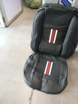 Leather Black With Red Stitches 5 Seater Seat Covers