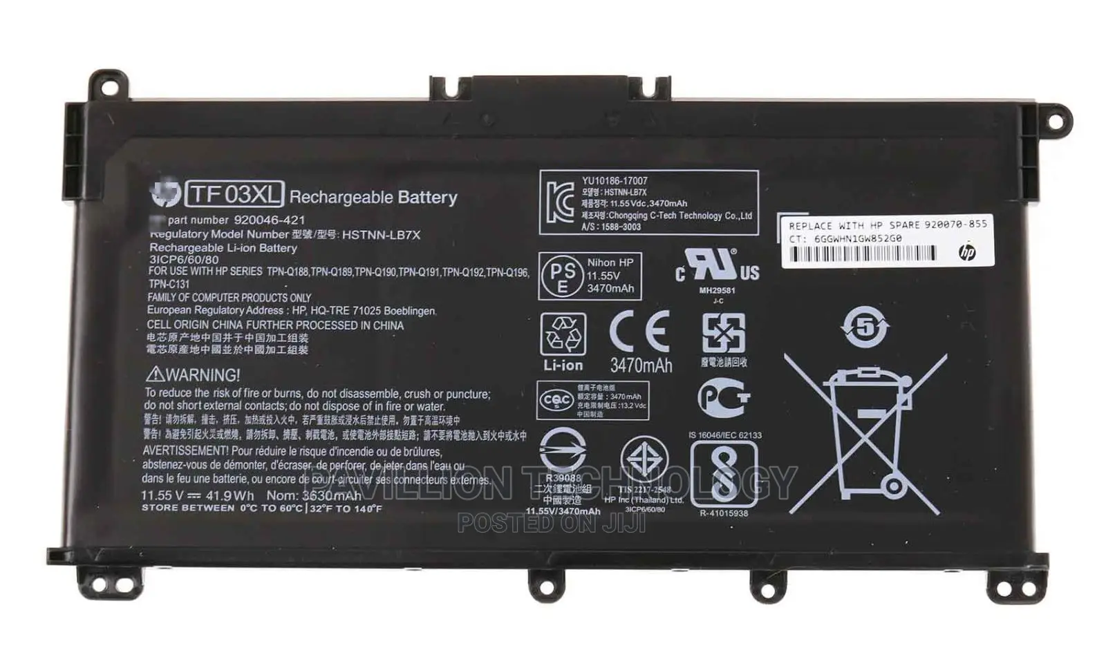 Hp Notebook250g8 Battery
