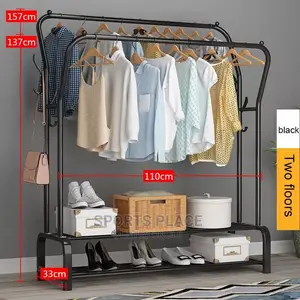 Curved Double Pole Cloth Rack