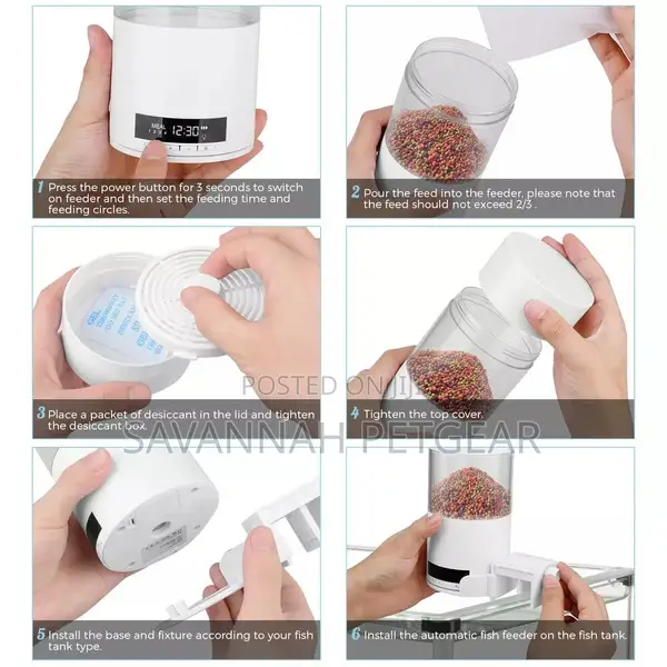 Digital Timed Automatic Fish Feeder, Aquarium Food Dispenser