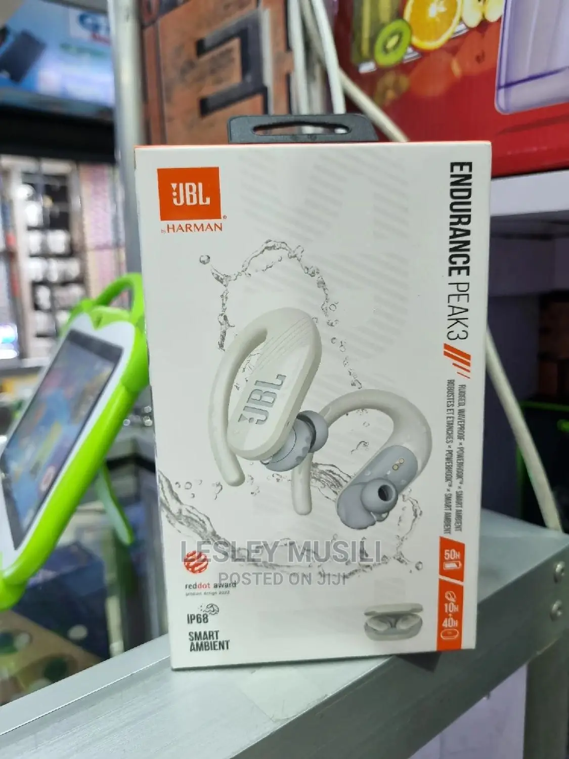 JBL Endurance Peak 3 Earbuds White