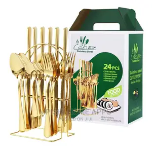 24pcs Gold Cutlery Set