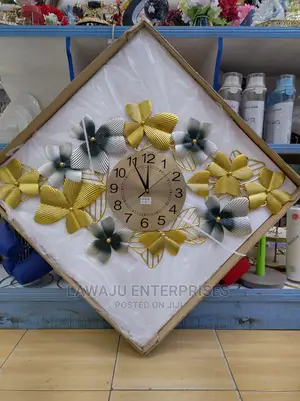 Wrought Iron Flower Metallic Silent Wall Clock