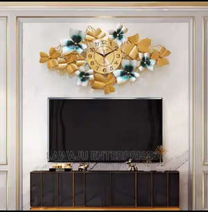 Wrought Iron Flower Metallic Silent Wall Clock