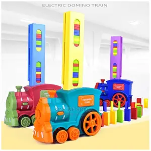Kids Electric Battery Operated Domino Train Toy Set - 60 PCS