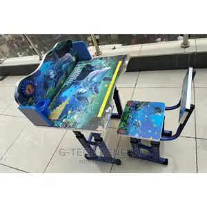 Generic Adjustable Blue Kids Table With a Chair
