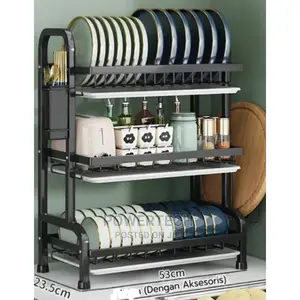 "3 Tier Dish Rack With Cutlery Holder.