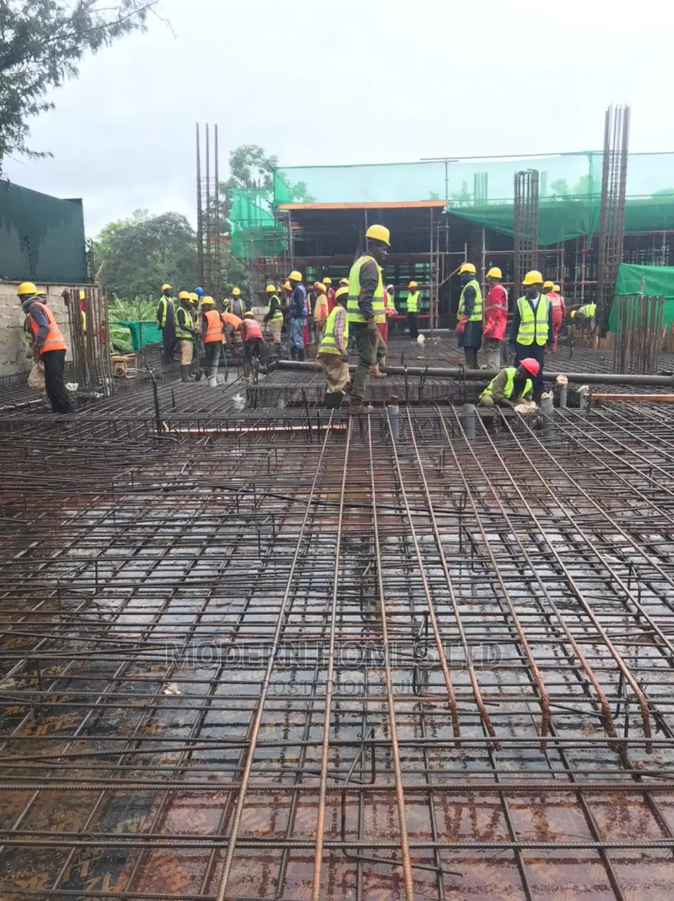 Steel Reinforcement and Molds for Concrete Work at Site