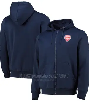 Navy Blue Full Zip Arsenal Football Club Hoodie