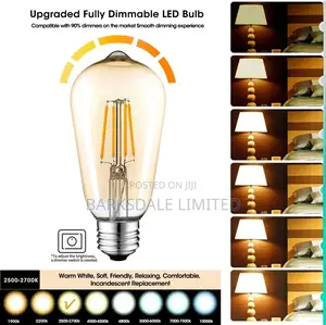 Led Filament Edison Warm White Light Bulb B22 Pin Dimmable