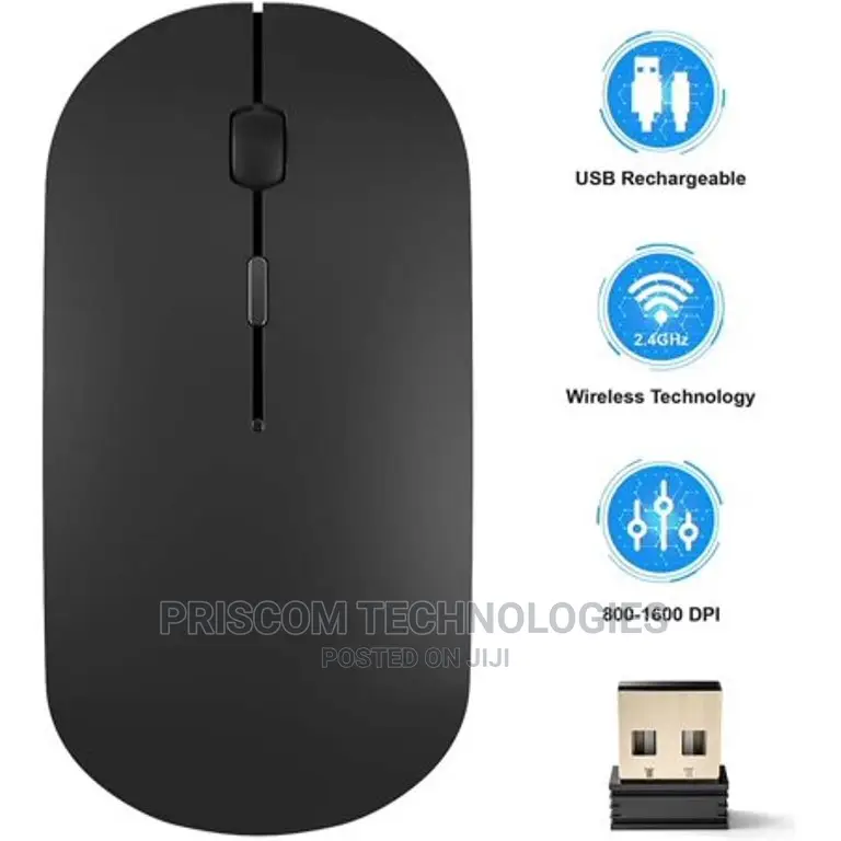 2.4GHZ Bluetooth Rechargeable Wireless Mouse With Receiver