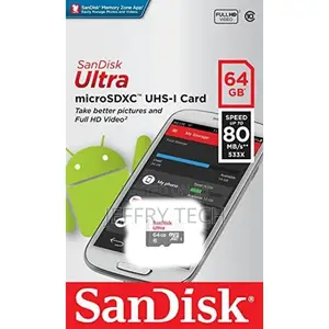 Sandisk Microsdxc ULTRA 64GB 80mbs SDSQUNS-064G Class10