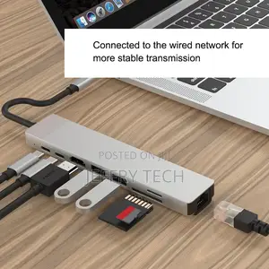 USB C Hub 8 in 1 Type C 3.1 to HDMI Adapter With RJ45 SD