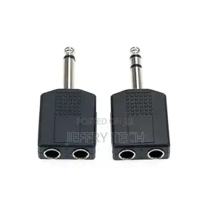 6.5mm Y Splitter Stereo Jack 6.35mm Plug Female Socket Adapt