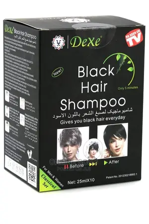 Black Hair Colour Shampoo, 1 Box (25ml X 10 Sachets)