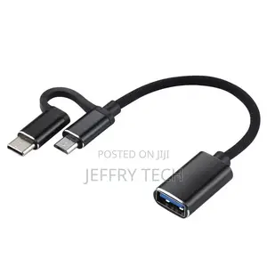 USB 3.0 Female to Micro USB + USB-C / Type-C Male Charging +