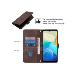 Case for VIVO Y02S Embossed Leather Wallet Flip Stand Cover
