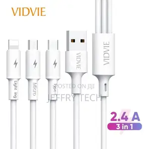 Vidvie 3 in 1 Multi Charging Cable,Ultra-Flexible, Fast Char