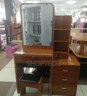 Dressing Table With Sliding Mirror (Brown)