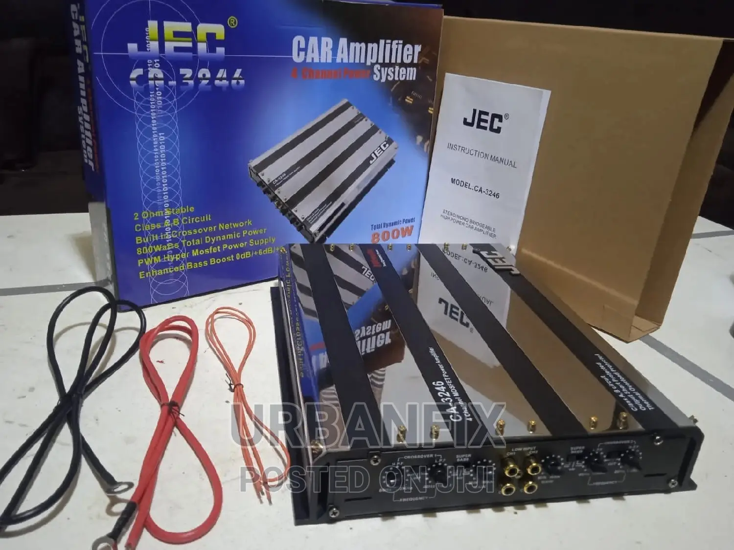 JEC 800 Watts 4 Channel Car Amplifier System