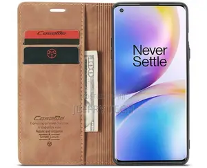 Oneplus 8 Pro Wallet Kickstand Magnetic Flip Case Brown