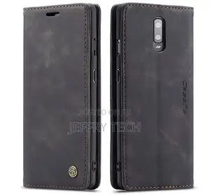 Oneplus 7 Wallet Kickstand Magnetic Flip Case Black