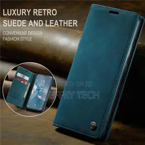 Caseme Samsung Galaxy S23 Wallet Retro Leather Case Blue
