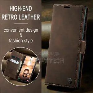 Samsung Galaxy S23 Ultra Wallet Retro Leather Case Coffee