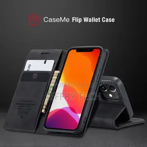 iPhone 12 Case Magnet Auto Sleep Flip Credit Card Leather