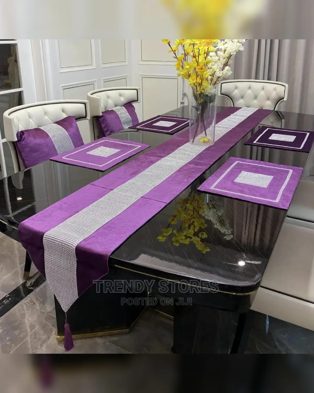 13pcs European Luxury Silk Table Set -Purple