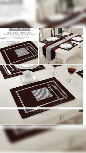 European Luxury 13pcs Silk Table Set (Chocolate Brown)