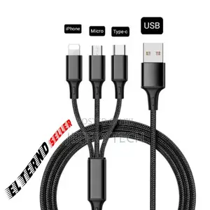 Charging Cable 3 in 1 From USB to (Type-C, Micro, iPhone) -