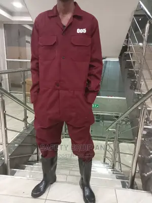 Maroon Plain Overalls