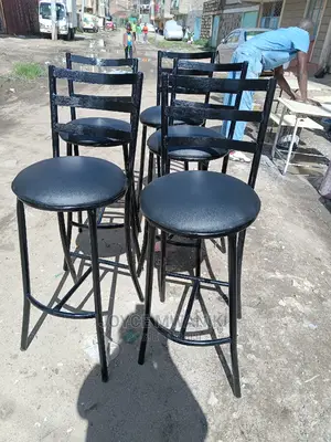 Flat High Stool Chairs Black in Colour
