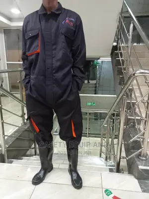 Navy Blue Cargo Overalls/ Twill Material
